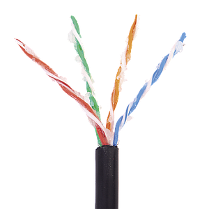 Bobina de 1000 ft ( 305 m ) Cat5e con gel para exterior, color Negro, para aplicaciones en sistemas de redes de datos y cableado