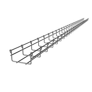 Charola tipo malla 54/100 mm, con acabado Electro Zinc, hasta 86 cables Cat6, tramo 3 m